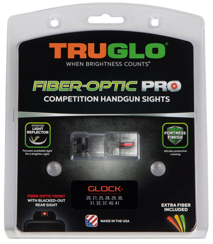 TruGlo TG132G2 Fiber-Optic Pro Black | Red Fiber Optic Front Sight Black Rear Sight