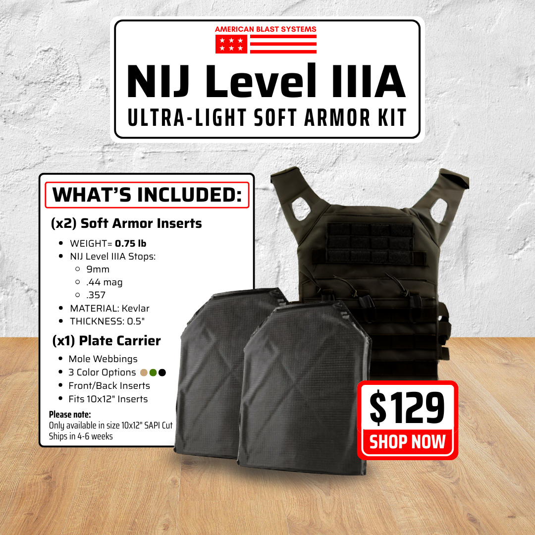Level IIIA Soft Armor Insert + Plate Carrier Kit